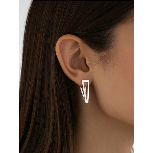 Серьги Golden City GOLDEN CITY, серебро, 925 проба, родирование, длина 2.5 см, серебряный