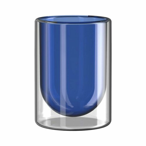Стакан KissKissFish Levitate Water Glass DCUP05-U, синий, стекло, двоные стенки, 230мл