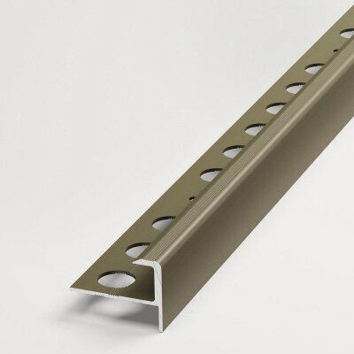 Изображение товара Профиль F-образный алюминиевый для плитки 10 мм Лука ПУ13, длина 2,7 м, анодированный бронза 04л