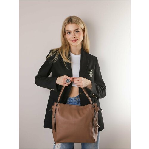 Сумка шоппер , коричневый