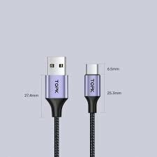 Кабель Topk USB Type-C для быстрой зарядки и передачи данных, 1 м, серый/черный