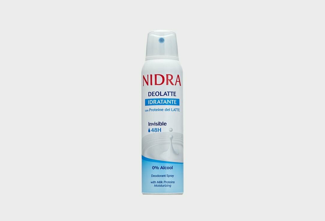 Дезодорант-аэрозоль увлажняющий, с молочными протеинами NIDRA, MOISTURIZING MILK DEODORANT SPRAY WITH MILK PROTEINS 150 мл