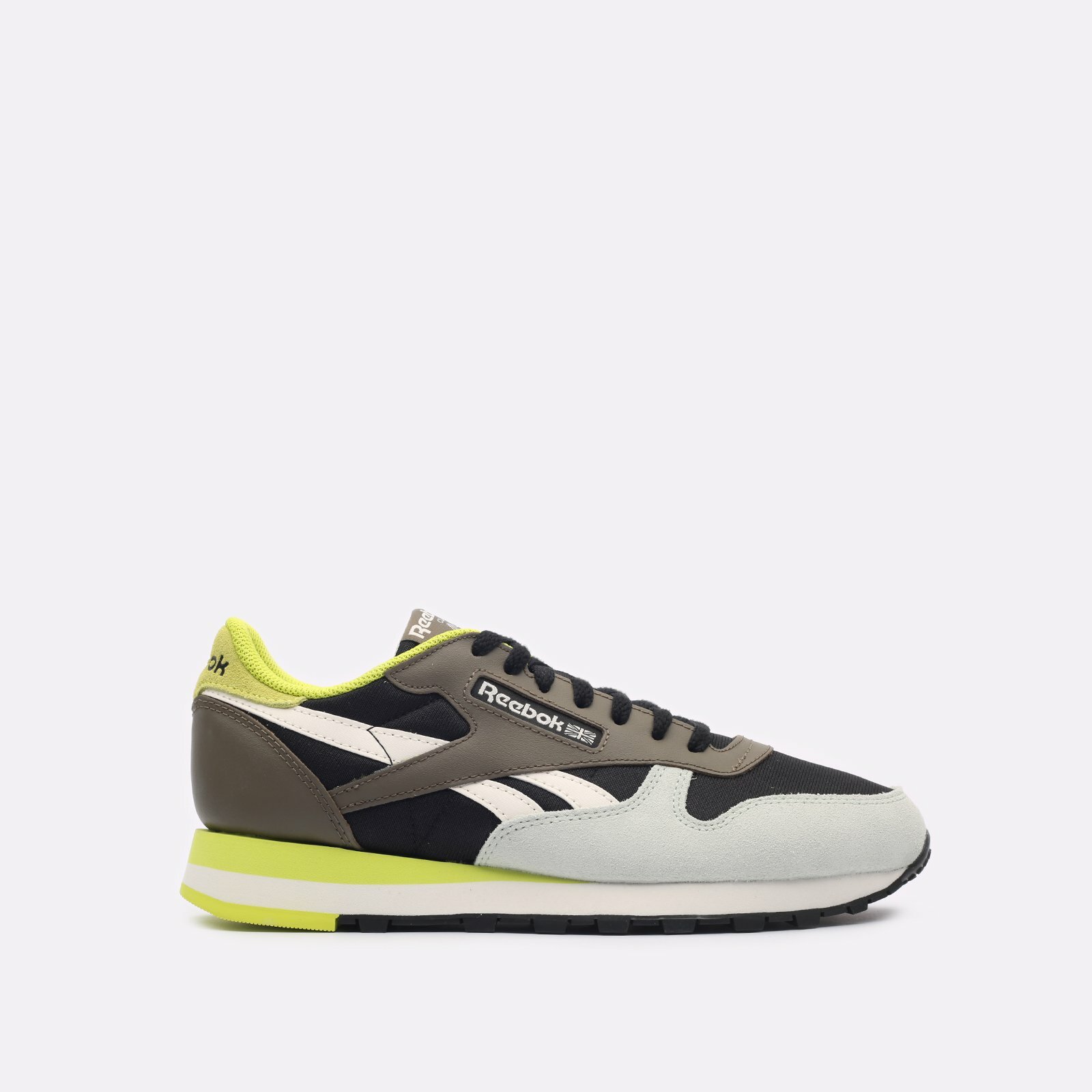 Кроссовки Reebok Classic Leather, размер 13 US, черный/желтый