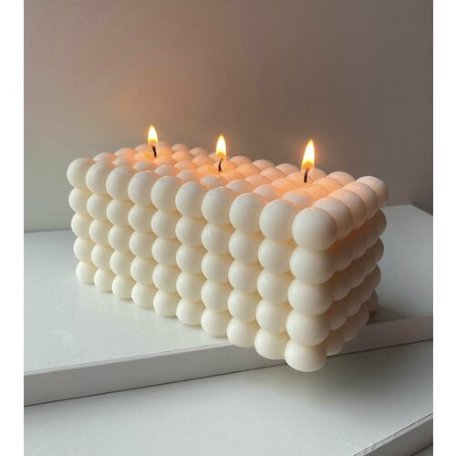 Свеча интерьерная Bubbles/INSIDE YOU/оливковый воск