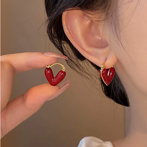 фото Серьги одиночные, красный в золоте нет