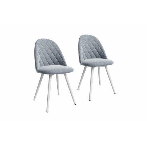 Комплект стульев Нонтон Диор велюр светло-серый белый 45х85х48 см 11390₽