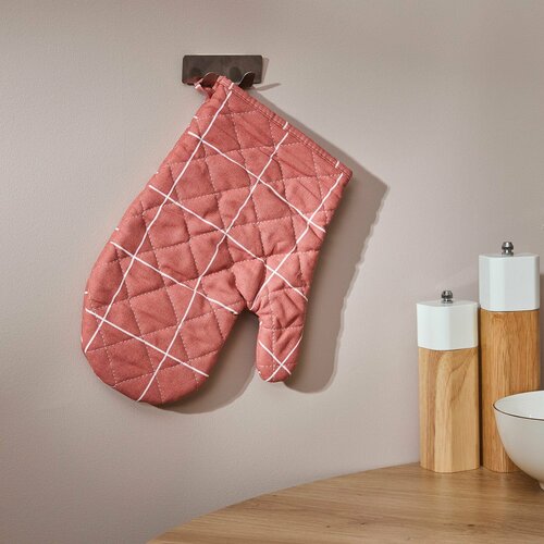 Прихватка-рукавица с петелькой Quadretti 18х28 рогожка розовый 1415₽