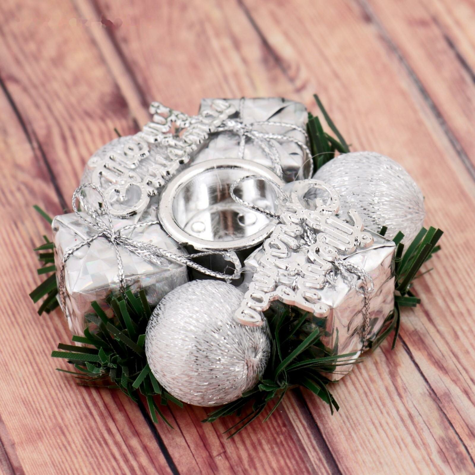 фото Подсвечник на одну свечу "Подарок" отв d-2 см, серебро