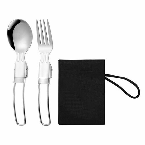 Набор столовых приборов вилка, ложка в чехле. Дорожный набор столовых приборов вилка-ложка на работу, в отпуск, для пикника, в поход.