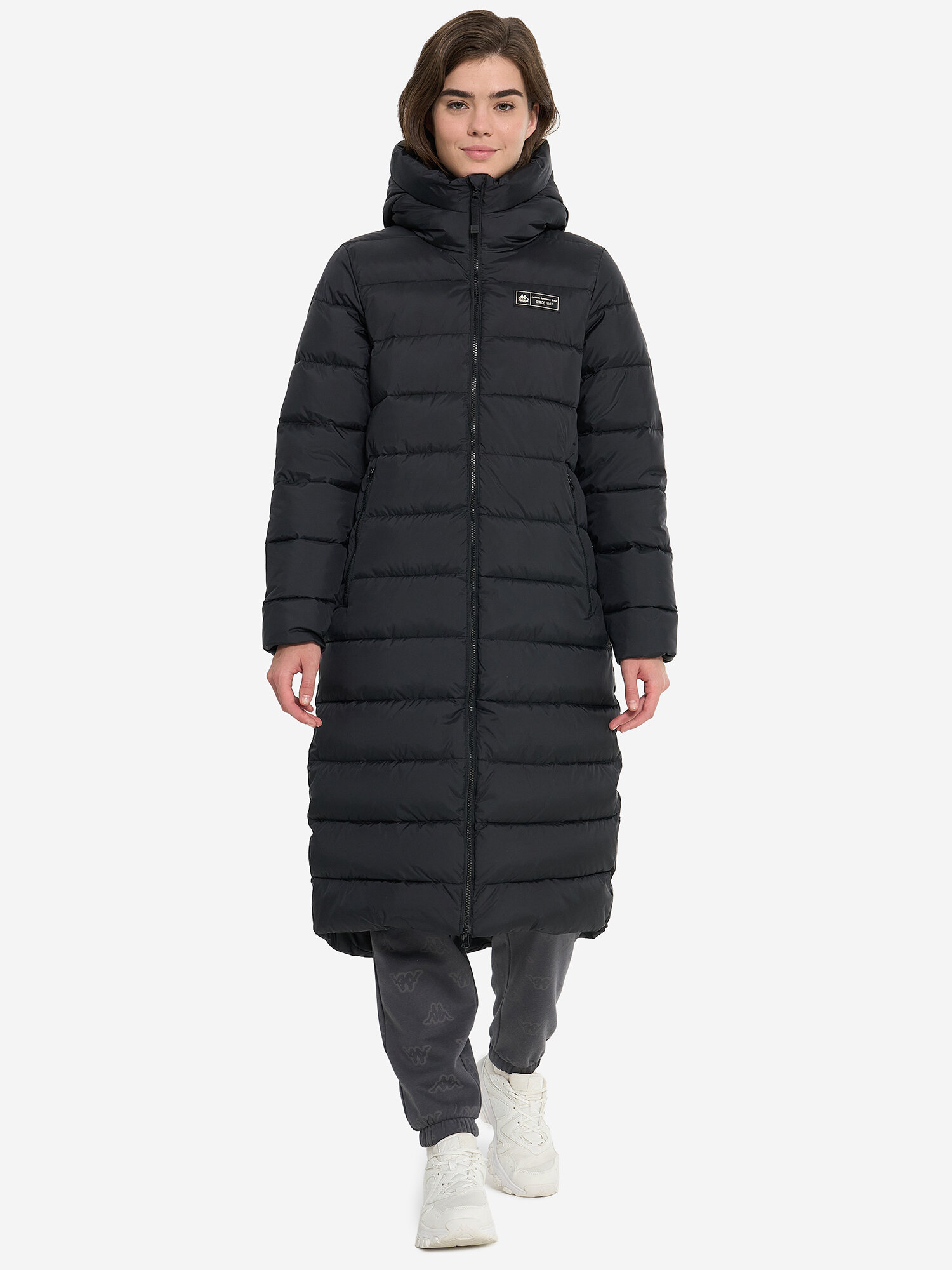 Пуховик Kappa Authentic Women's Fake Down Coats, размер 42-44, черный — фото 1