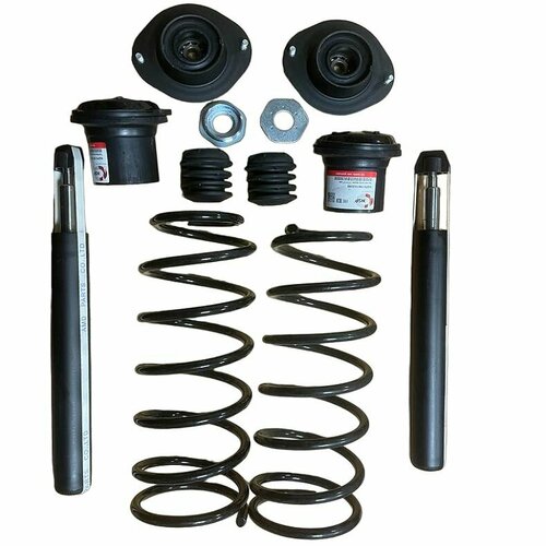 Комплект передней подвески Daewoo Nexia (пружины + амортизаторы + опоры + пыльники-отбойники)