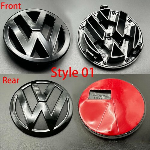 Глянцевый черный подходит для Golf MK5 2003-2007 передняя крышка решетки крышка задней крышки багажника 110 мм Style 01 Front and Rear 1831₽