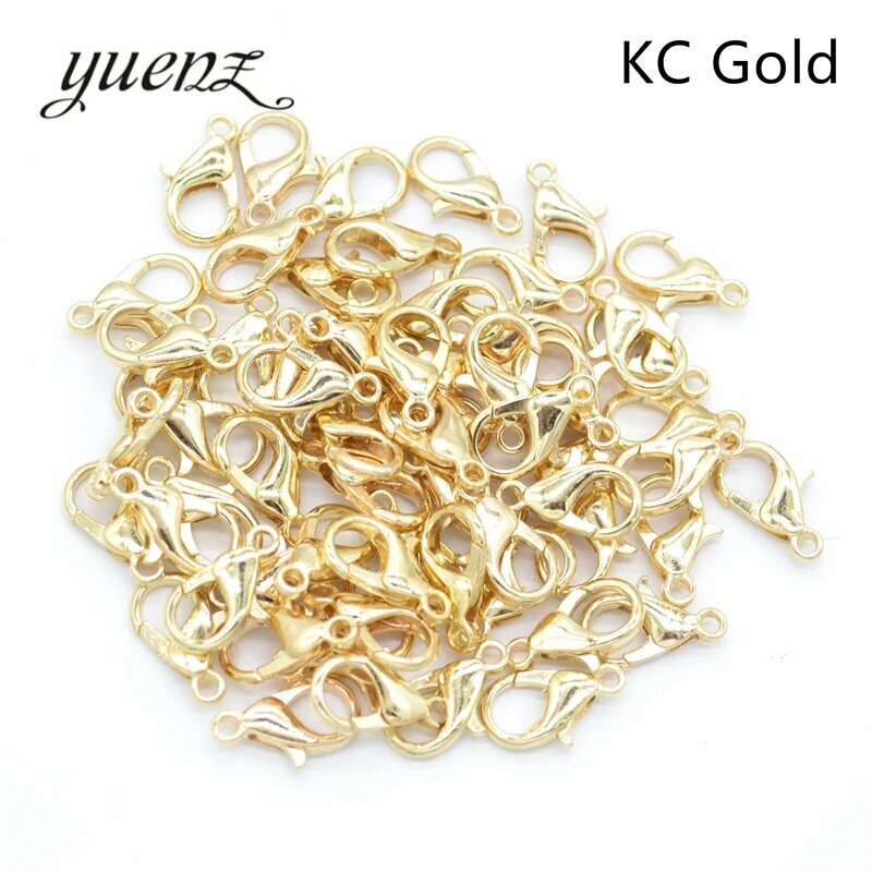 YuenZ 40 шт. 8 цветов покрытые сплава Застежка-карабин крючки для ожерелья и браслета цепи DIY Ювелирные изделия V107 14x7mm KC gold