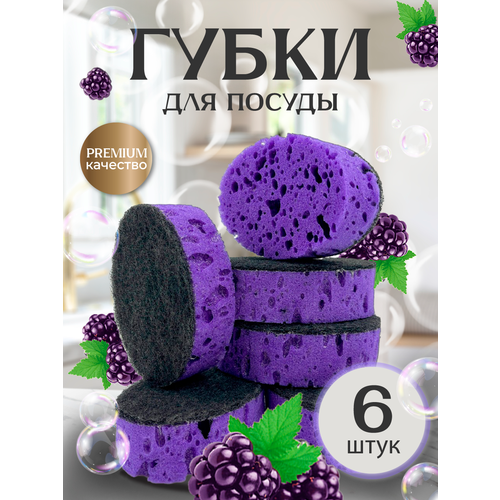 Губки для мытья посуды PRO CLEANLY, для кухни, поролоновые овальные, набор 6 шт