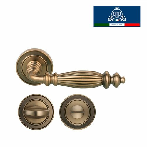 Дверная ручка межкомнатная с фиксатором PDP SIENA 310.06 с WC.033.06 полированное золото