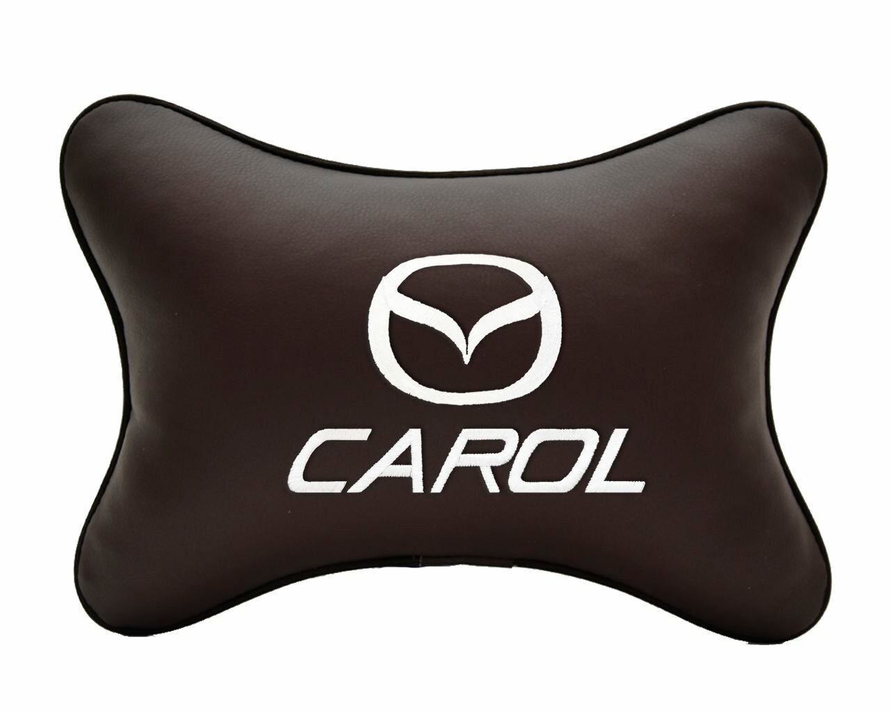 Подушка автомобильная на подголовник коричневая экокожа MAZDA Carol