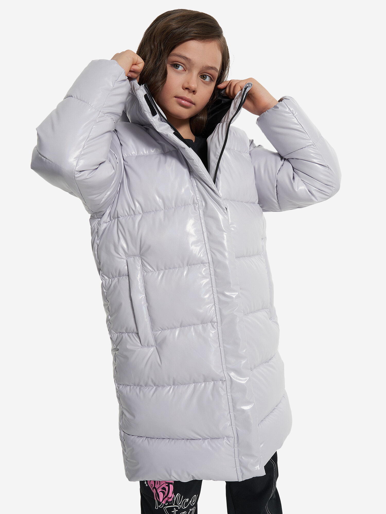 Пуховик MATRIX SPORT Sport Style Girl's Faux Down Coat размер 146-152 серебряный