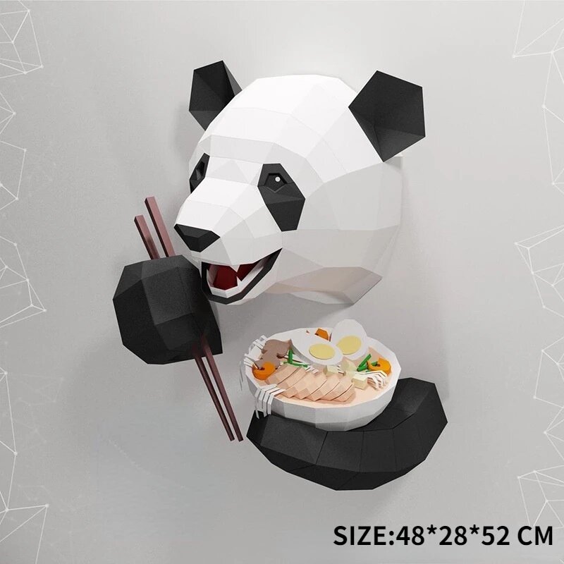 Бумажные 3D пазлы Панда Белый, J