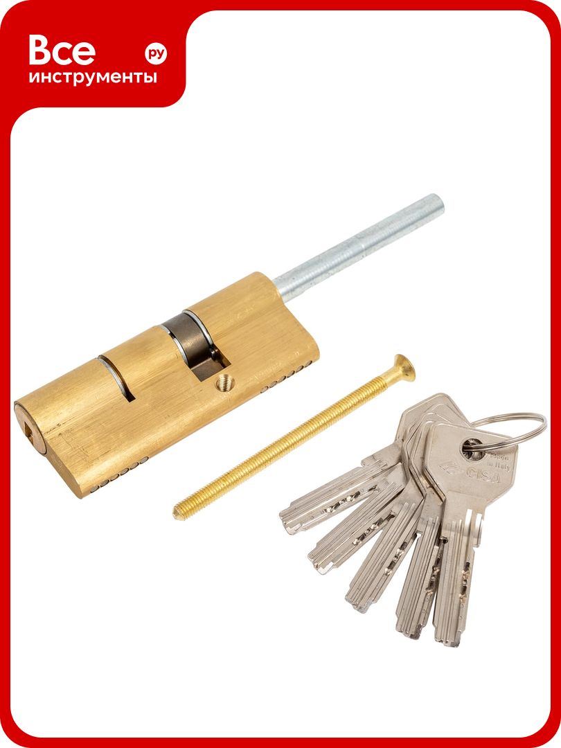 Цилиндровый механизм под вертушку CISA дл. шток ASIX OE307-90.00 80 мм/45+10+25 латунь 23919