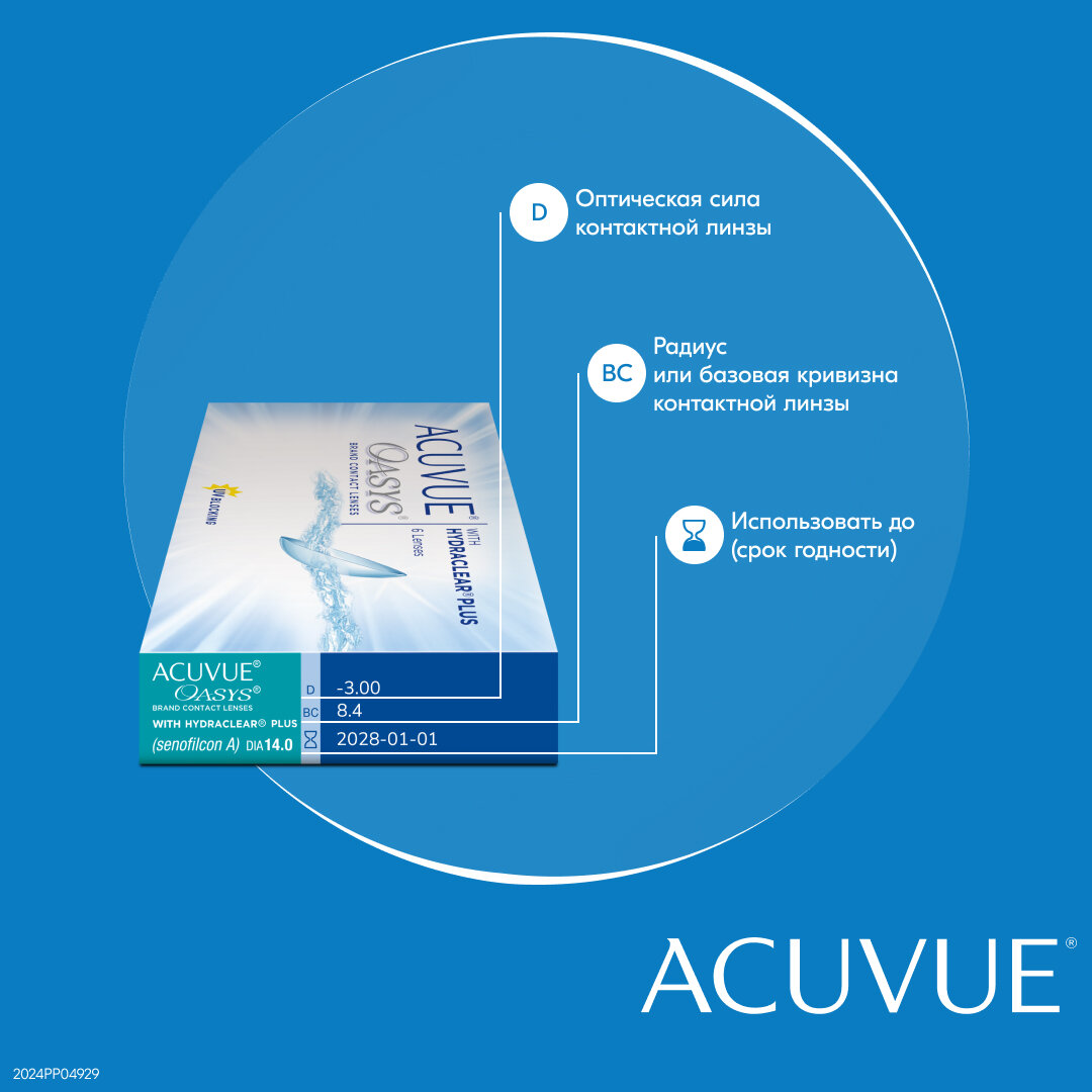 Контактные линзы ACUVUE OASYS with HYDRACLEAR PLUS!, 6 шт., R 8,4, D -6,5