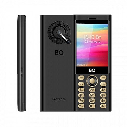 Телефон BQ 3598 Barrel XXL, 3 SIM, черный/золотой
