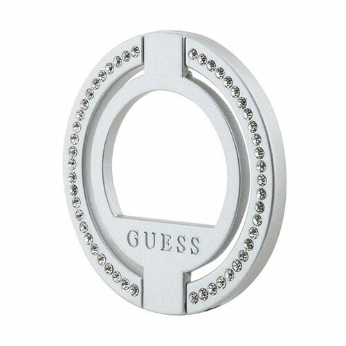 Guess кольцо-держатель для iPhone MagSafe Metal Ring stand Diamond Rhinestones Silver
