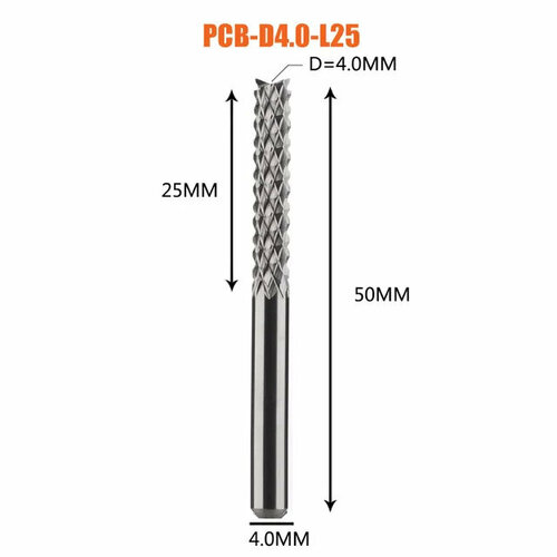 Dreanique рашпильная фреза кукуруза (4x25x50x4) PCB-D4.0-L25 39733