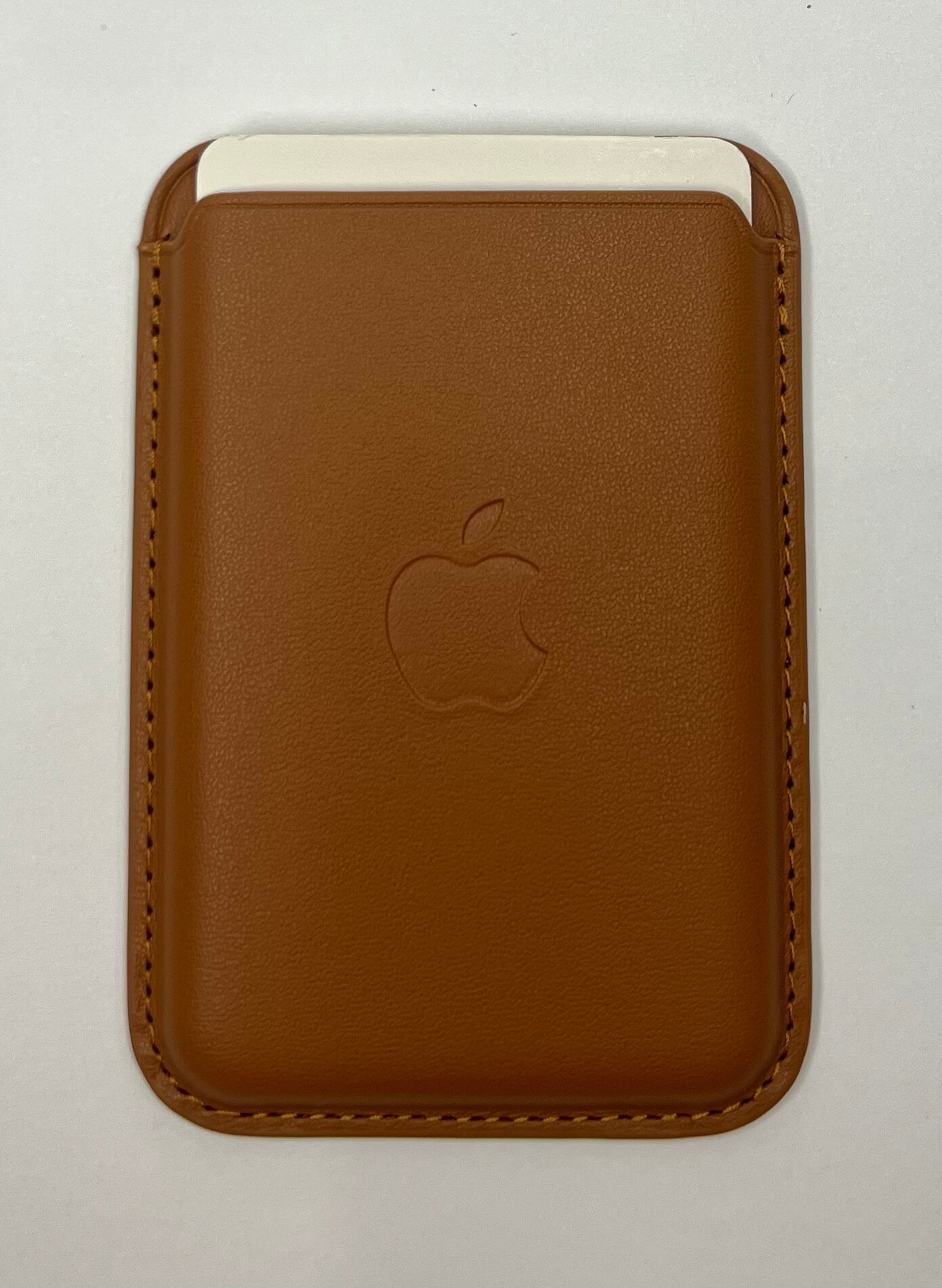 Кожаный чехол для карт(картхолдер) для Айфон с анимацией MagSafe Терракотовый / Leather Wallet MagSafe for IPhone Terracotta