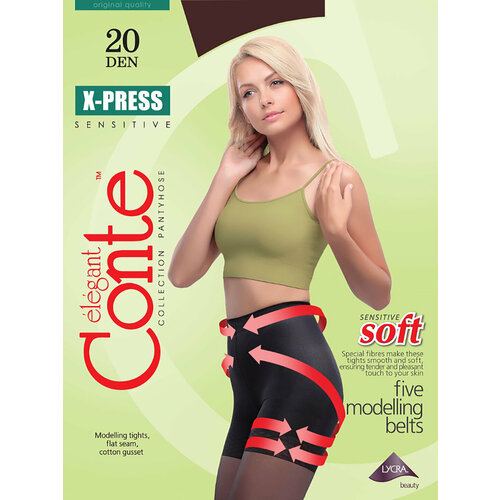 Колготки Conte elegant X-Press, 20 den, размер 3/M, черный колготки conte x press nero 40 den 5 мл