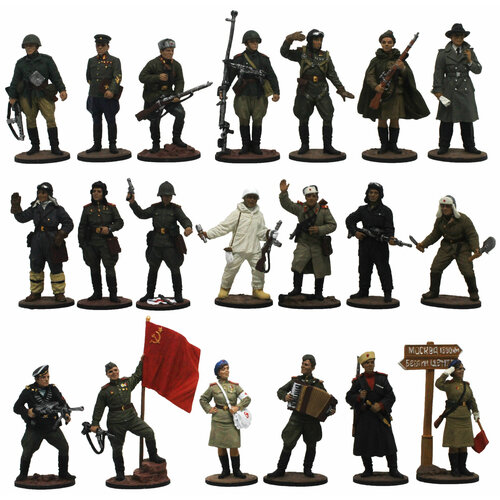 Вторая мировая война, Красная Армия №20-1ЕК (20 э) набор оловянных солдатиков сувенирный покрас в картонной коробке