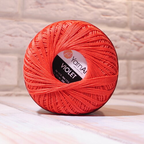 Пряжа YarnArt Violet темный коррал (4910), 100%мерсеризованный хлопок, 282м, 50г, 1шт