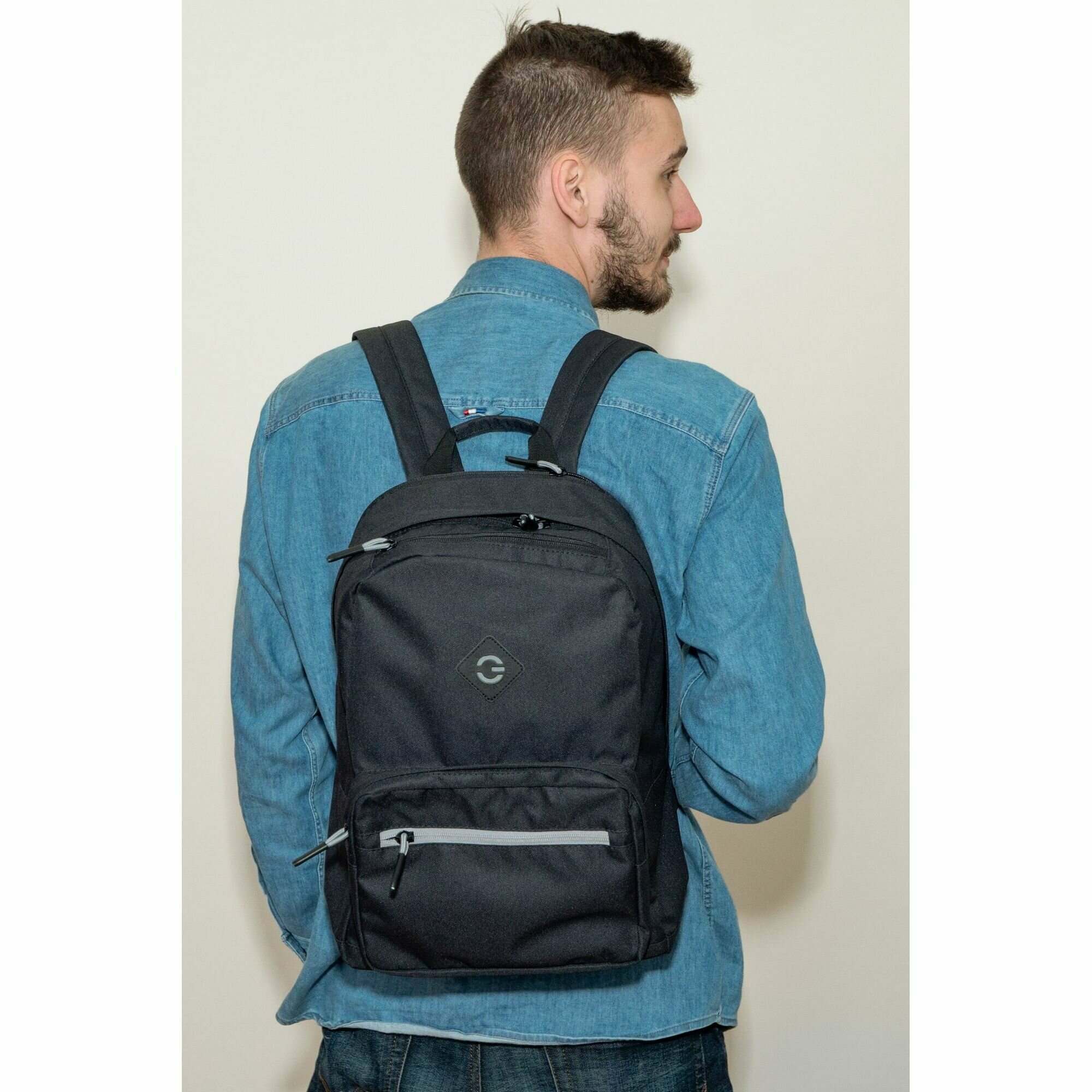 Рюкзак мужской, черный с серым Grizzly - фото №8