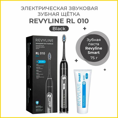 Электрическая зубная щетка Revyline RL 010 черная Зубная паста Revyline Smart 75 г 619000₽