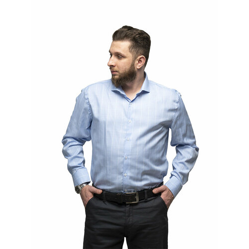 фото Рубашка imperator, размер 46/s/178-186/39 ворот, голубой