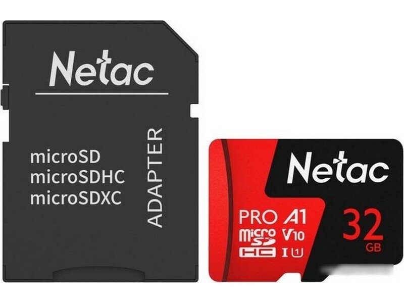 Карта памяти MicroSD 32Гб Netac P500 Extreme Pro (NT02P500PRO-032G-R)