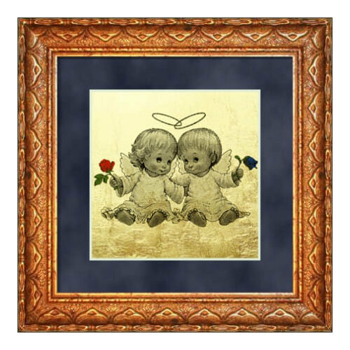 Картина Ангелочки на сусальном золоте