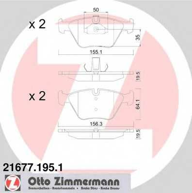 Колодки ПЕР BMW E39 2.0-3.5 для BMW 5 Touring (E39) 520 i ZIMMERMANN 216771951