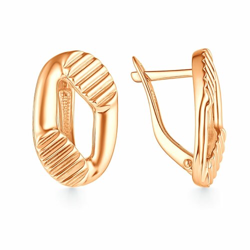 Серьги Bassco, серебро, 925 проба, золочение, фианит, размер/диаметр 18 мм, длина 1.8 см, золотой