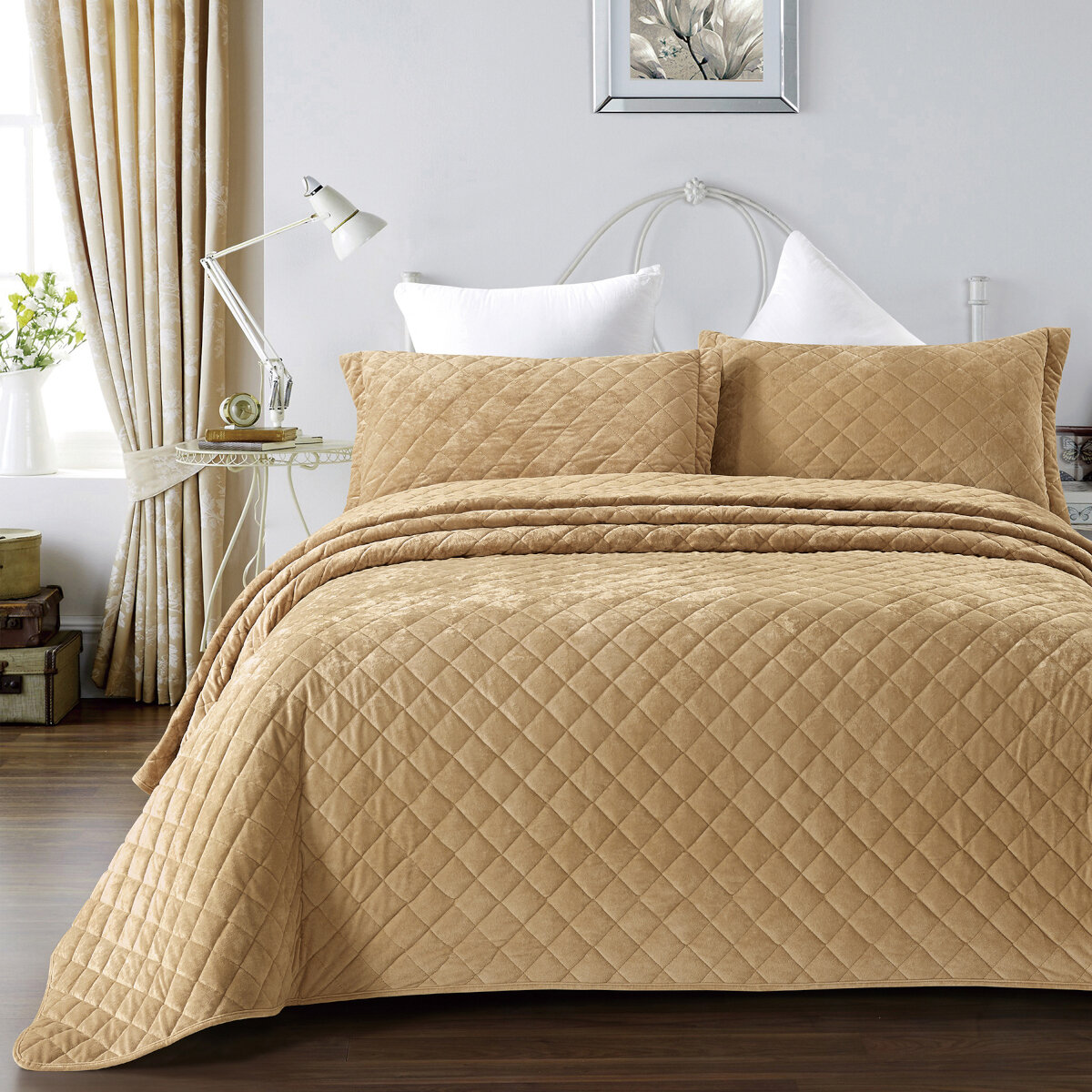 фото Покрывало на кровать 250x260 с 2 наволочками Valentine