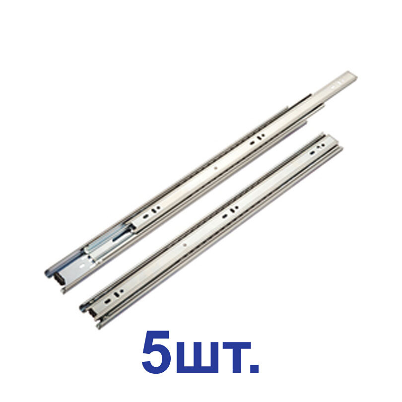 фото Шариковые направляющие полного выдвижения стальной серый 500х12,7х45 мм (DM45-500W) (5 комплектов)