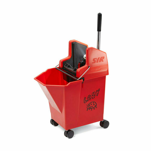 Ведро на колесах SYR Ladybug 20л (раб.9л) ударпроч пласт красное 990790, 1601378