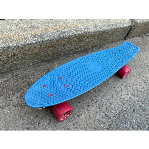 фото Мини-круизер fish board 22" синий на красных колесах fish skateboards