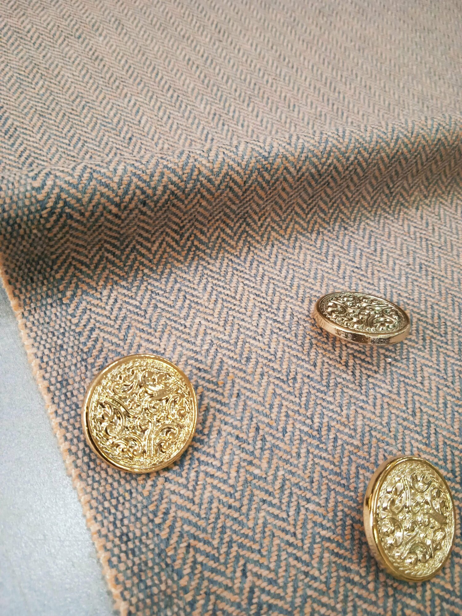 Ткань для шитья. Ткань Итальянский костюмный твид в ёлочку отрез 105 м *145 см