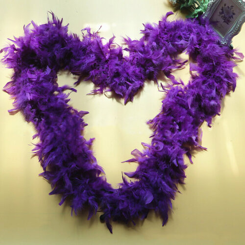 Карнавальное боа шарф из перьев пушистый, цвет фиолетовый, 200 см, 80 г карнавальное боа шарф из перьев 180 см 40 г цвет белый