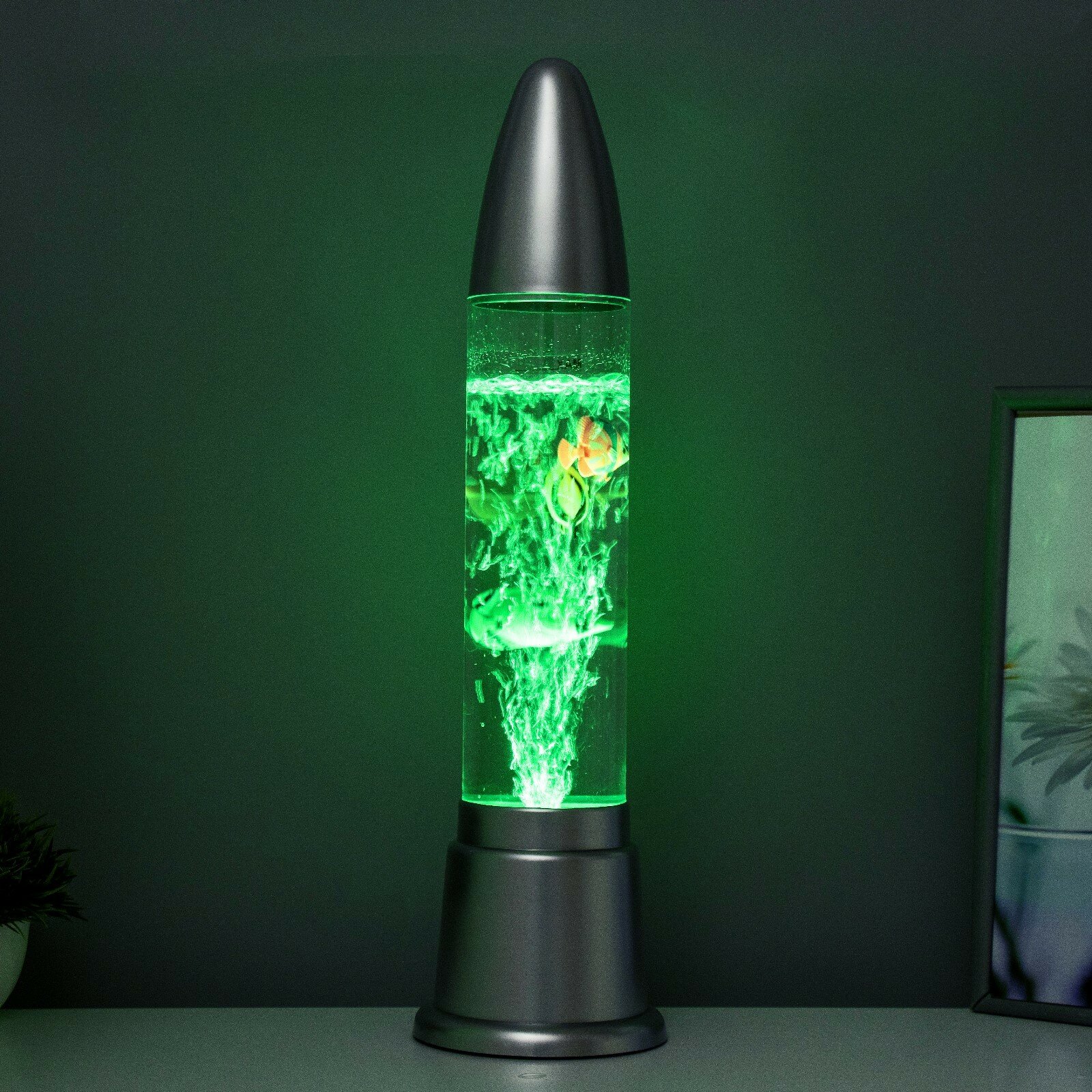 Светильник "Аквариум" LED RGB серебро 12x12x50 см - фотография № 13