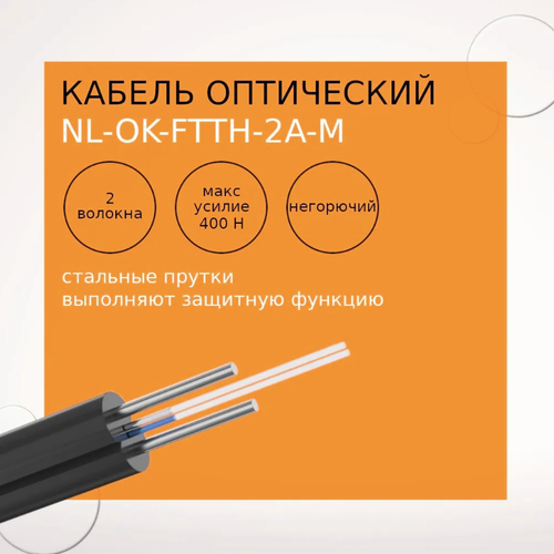 Кабель оптический NetLink NL-OK-FTTH-2A-M, 2 волокна