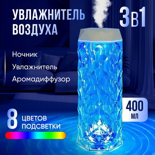 Увлажнитель воздуха с подсветкой ультразвуковой аромадиффузор светодиодный настольный для домa ночник 199900₽