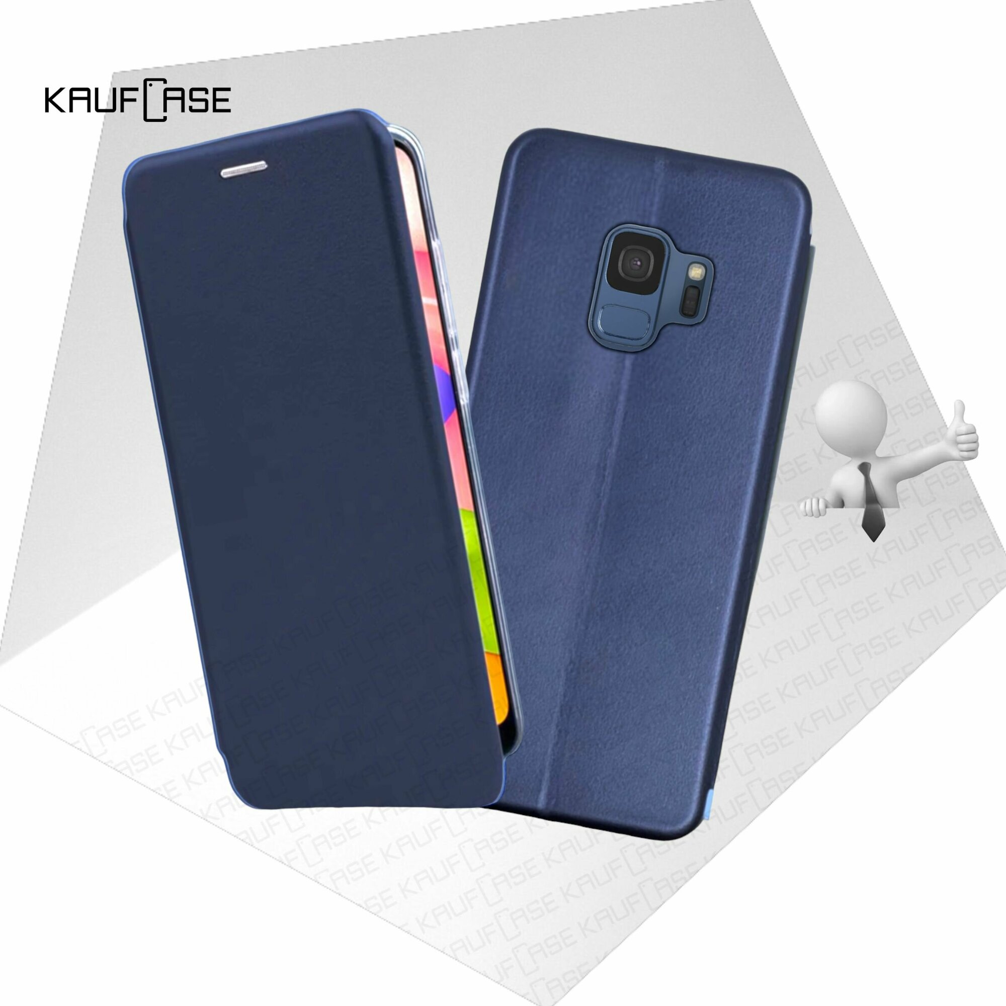 Чехол книжка KaufCase для телефона Samsung S9 (S960) (5.8"), темно-синий. Трансфомер