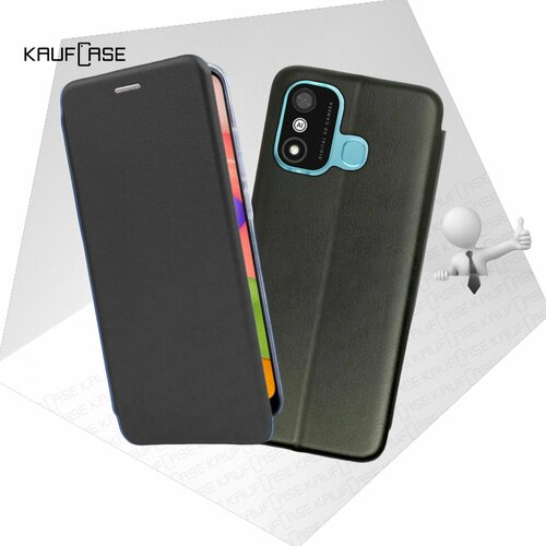 Чехол книжка KaufCase для телефона Itel A27 (A551L) (5.45), черный. Трансфомер чехол книжка kaufcase для телефона itel a49 6 6 синий трансфомер