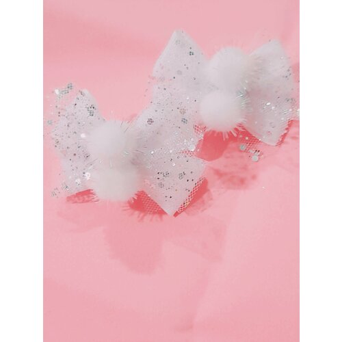 Бант для волос снежинка